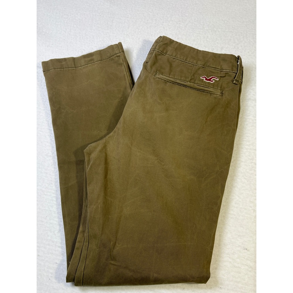 Hollister Pacific Merchants Chino Pants Olive Green 100% Cotton Twill Straight‎